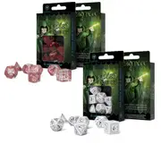 Q Workshop Elvish Dice Set 7pcs - White & Black