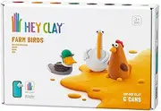 [HEY CLAY] Farm Birds Air Dry Clay Set 6 Cans Modelling Kit & Interactive App Instructions – Creative Set for Kids Ages 4-8 (6 Cans)