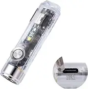 RovyVon Aurora A8 4th Gen USB C Keychain Flashlights Rechargeable, 650 Lumens 6500K Cool White Super Bright Mini Flashlight, with Red/White/365nm Sidelights, Magnetic Pocket Clip and Tail Base