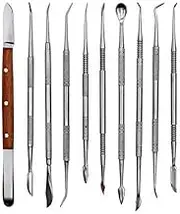 10pcs Dental Wax Carving Tools Set with Kit Carver Mixing Spatula Knife Dental Lab Equipment Stainless Steel Double Ends