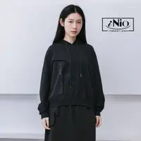 在飛比找蝦皮商城優惠-iNio 衣著美學 長袖上衣 現貨 拼接 抽繩 連帽上衣 長