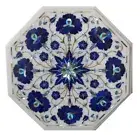 12'' Marble Side & End Table Handmade Pietra Dura Marble Inlay Corner Table