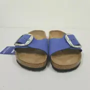 Birkenstock New w/ Box Madrid Big Buckle Azure Blue Nubuck Leather N Select Size