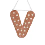 Gingerbread Alphabet - Letter V 12cm