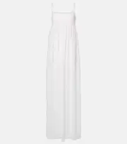 [Jacquemus] Jacquemus Peplo jersey and muslin maxi dress UK 4 white