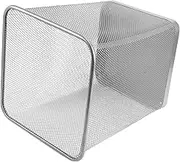 Tofficu Metal Trash Can Iron Waste Paper Basket Large White Bin for Kitchen Office