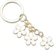 [YangQian] Flower Keychain for Women Car Keychains for Women White Bag Charm Enamel Keychain Key Ring Pendant for Handbag, Backpack, Purse Accessories