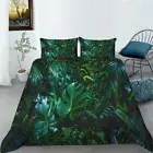 Tropical Jungle Leaves Bedding Set Queen Garden Doona Duvet Cover Pillowcase