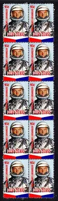 JOHN GLENN SPACE EXPLORATION HERO STRIP OF 10 MINT VIGNETTE STAMPS 3