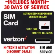 VERIZON SIM ⭐ WITH $35 SERVICE PLAN 30 DAYS ✅ Unlimited DATA* ⭐ TRUSTED DEALER!