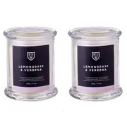 2x Davis & Waddell Taste Lemongrass & Verbena Fragrance Candle 9.2x11cm Clear