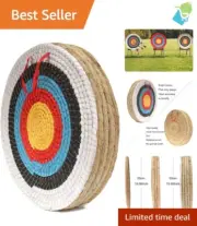 Archery Target Round Straw Three-Layer Shooting Practice Bow Colorful Face