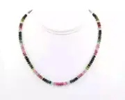 4mm Faceted AAA+ Brazilian Watermelon Tourmaline Necklace Gold Fill or Silver