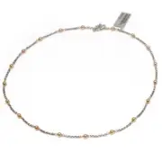 New DAVID YURMAN Ladies Bead & Chain 18" Toggle Necklace 18K Gold Ball & Silver