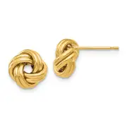 14K Yellow Gold Polished Love Knot Post Earrings