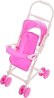 Doll Stroller Simulation Pushchair for Doll House Decorations Enhances Hand Eye Coordination Parent Bonding Lightweight Design