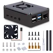 Case for Raspberry Pi 4, Pi 4 Aluminum Case with Fan, Pi 4 Aluminum Heatsink ...