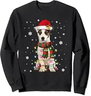 keoStore Santa Jack Russell Christmas Tree Light Pajama Dog X-mas Sweatshirt ds1051 Sweater