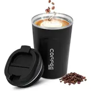 Coffee Cup, Stainless Steel Insulated & Reusable Travel Mug with Leak Proof Lid, Eco-Friendly Coffee Mug for Hot, Cold Drinks 380ml