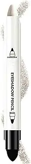 Dual-Ended Glitter Eyeshadow Stick with Built-in Brush, Long-Lasting & High-Pigment Eyeliner Stick, Easy to Apply, White#01