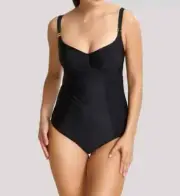 Panache Anya Riva Women's Size 34E (DDD) Balconette Black One Piece Swimsuit NWT