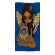 Brother Raccoon Native American Angel Microfiber Beach Towel