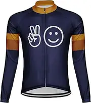 [Luisbibe] Smile Men's Cycling Jersey Long Sleeve Bike Shirts