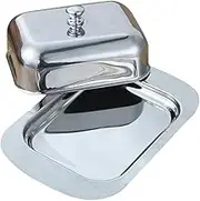 Stainless Steel Butter Tray with Lid Elegant Cheese Box for Kitchen Storage Airtight Butter Serving Plate Box for Freshness for and Cheese