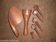 1 Set High Quality Carved Jujube Violin Fitting 4/4 Fiddle Accessory