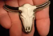 Longhorn Bull Skull Ring adjustable Nice Skull.