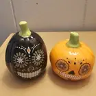 Mini Sugar Skull Pumpkin Salt and Pepper Shakers