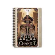 Spiral Tarot Journal - The Chariot Design, Inspirational Journal, Lion Theme