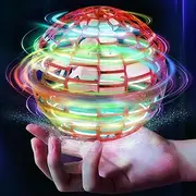 Flying Ball Toy Globe 360°Rotating Hand Controlled Flying Orb Ball Toys Magic Led Lights Controller Mini Drone Flying Toy Boomerang Fly Spinners for Kids Adults Indoor Outdoor (RED)