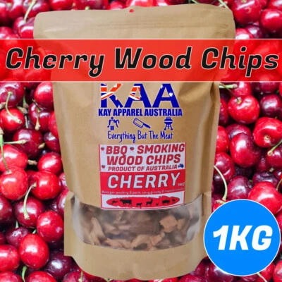 BBQ SMOKING WOOD - SMOKING CHIPS AUSTRALIAN CHERRY 1kg Food Grade, Hark, ProQ