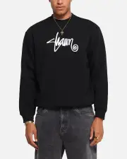 [S Double] S Double Shawn Script Crewneck Black - Size S S Black