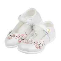 在飛比找PChome24h購物優惠-《布布童鞋》雨傘牌立體小花銀白色寶寶公主鞋(14.5~17公