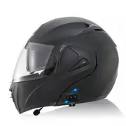 Motorcycle Full Face Helmet Motorbike Bluetooth Dual Visor Flip UP Open Scooter