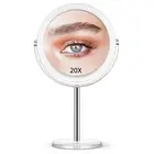 Double Sided Magnifying Makeup Mirror - 1X/20X Magnification Mirror with Stand f