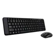 Logitech Wireless Keyboard & Mouse Combo, MK220, Black, USB Receiver)