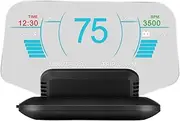 wiiyii Car Hud Head-Up Display C1, OBD2+GPS Mode Speedometer with Speed Warning, Suitable for All Cars