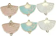 STOBOK Create Your Own DIY Charms Pcs Folding Fan Pendants Set Keyring Necklace Hangings for Craft Projects and