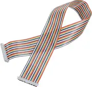 uxcell IDC Rainbow Wire Flat Ribbon Cable 2.54mm Pitch 40 Pin Connection Line FC Dual Female Gray Connector for DIY Experiment 2 Ft Length 1 Pcs