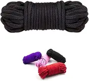 10 Meter Bondage Cotton Rope,Japanese Shibari Soft Bondage Cotton Ropes Bed Restraint Fetish Slave (Black, 1pc)