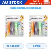 8 x Sidewalk Chalk Assorted Colour Painting Outdoor DIY Art Craft Kids Drawing