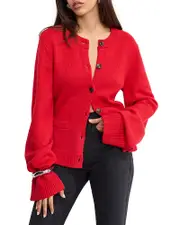 Good American Button Front Knit Cardigan