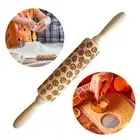 Bake Cookies Decorative Wooden Embossing 3D Pumpkin Halloween Rolling Pin