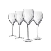 4pc Luigi Bormioli Canaletto 375ml Grand Vini Wine Glasses Set Stemware Clear