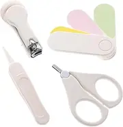 ULDIGI 1Set Nail Care Set Grooming Kit for Newborns Includes Nail Clipper Scissors File and Tweezers Safe and Convenient Nail Maintenance for Boys