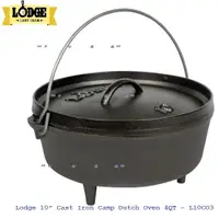 在飛比找蝦皮購物優惠-全新美國原裝 LODGE 10吋荷蘭鑄鐵鍋/湯鍋/露營鍋 4