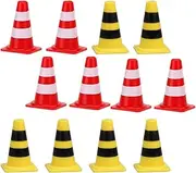 STOBOK 30pcs Plastic Road Signs Barricade Toys for Boys and Girls Mini Roadblocks for Traffic Education for Grass Concrete Gym Floors